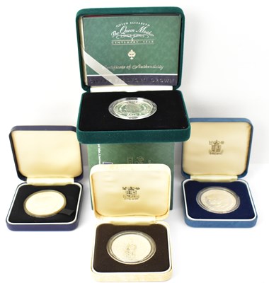 Lot 1607 - THE ROYAL MINT; three silver commemorative...