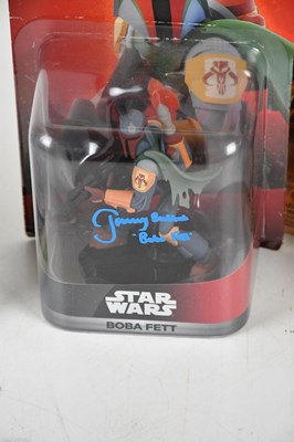Lot 3 - STAR WARS; four signed Star Wars figures,...