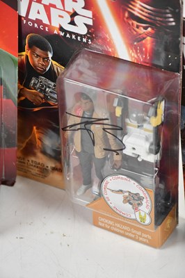 Lot 3 - STAR WARS; four signed Star Wars figures,...