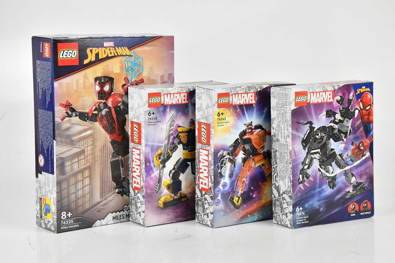 Lot 27 - LEGO; four Marvel sets, including Miles...