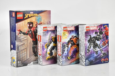 Lot 27 - LEGO; four Marvel sets, including Miles...