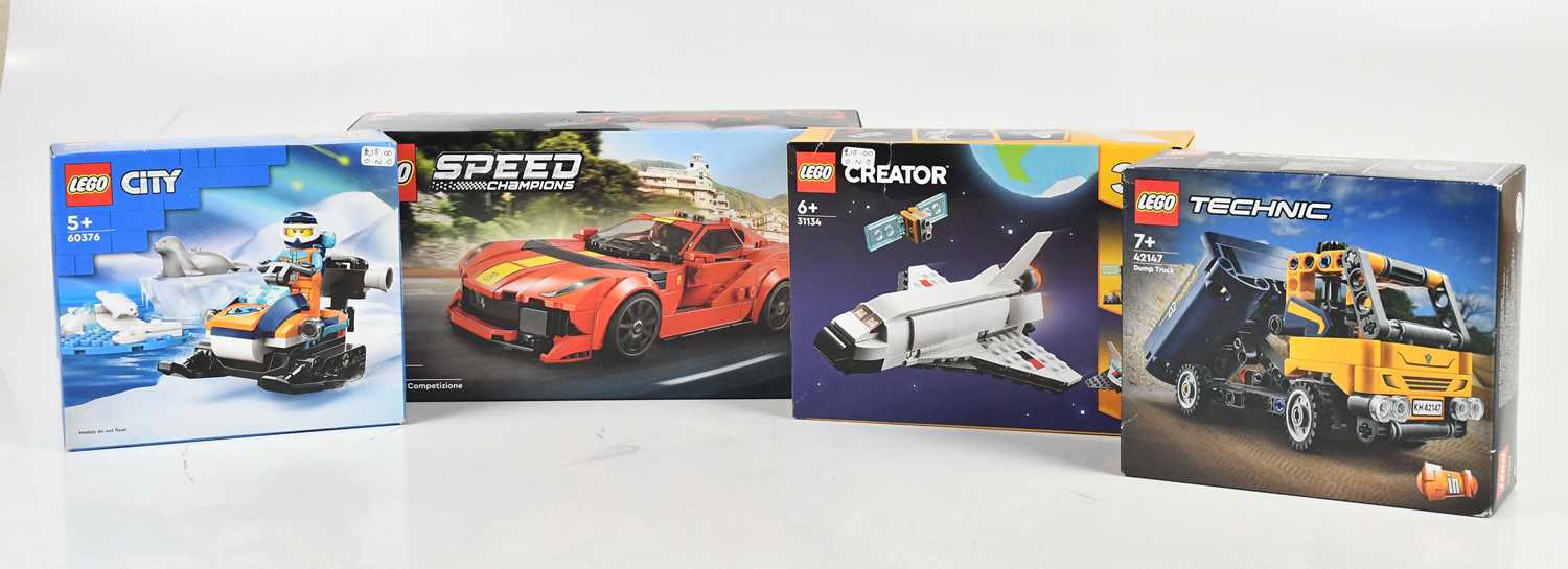 Lot 26 - LEGO; four sets including Lego Speed Champions...