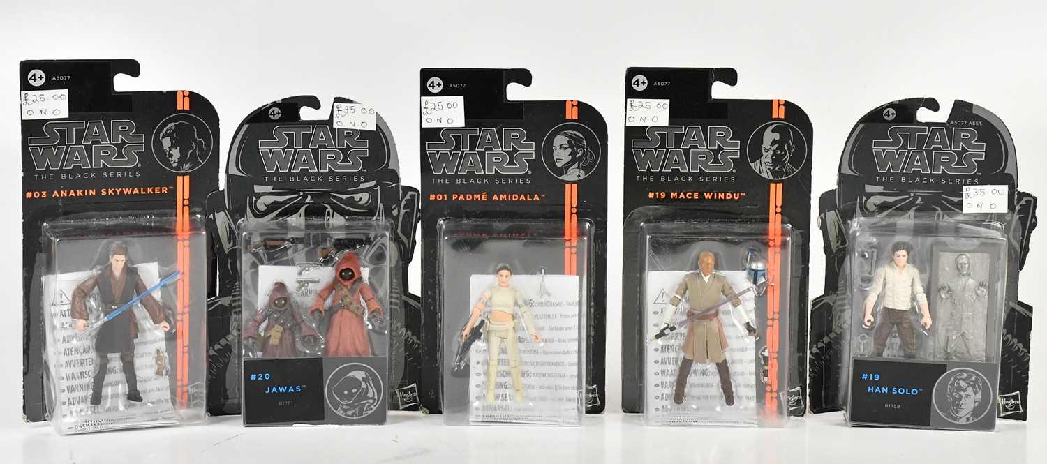Lot 22 - STAR WARS; five Hasbro Star Wars Black Series...