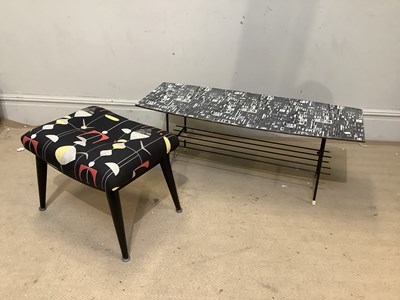 Lot 2211 - A mid century coffee table with wirework...