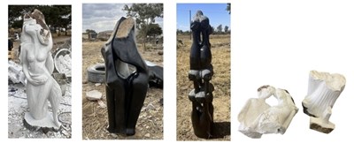 Lot 608 - T CHINOFURA; a large white dolomite carved...