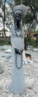 Lot 1006 - A large African carved springstone, serpentine...