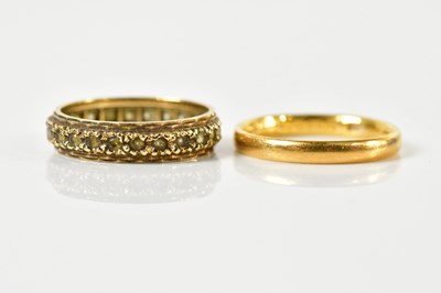 Lot 1442 - A 22ct yellow gold wedding band, size P,...