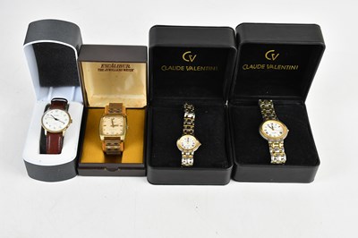 Lot 624 - CLAUDE VALENTINI; two wristwatches, a Smiths...