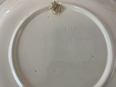 Lot 35 - OWLS; a ceramic owl plate, by Stuart Bass, a...