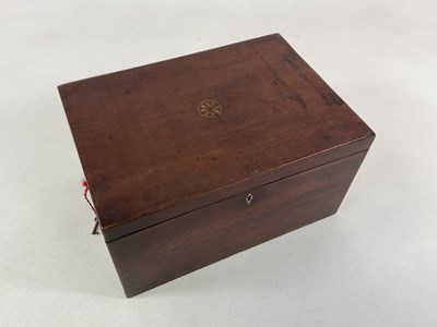 Lot 30 - A George III mahogany inlaid rectangular box,...
