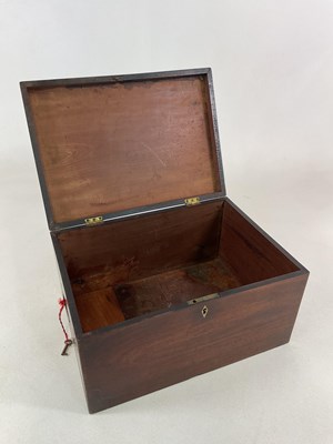 Lot 30 - A George III mahogany inlaid rectangular box,...