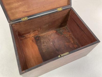 Lot 30 - A George III mahogany inlaid rectangular box,...