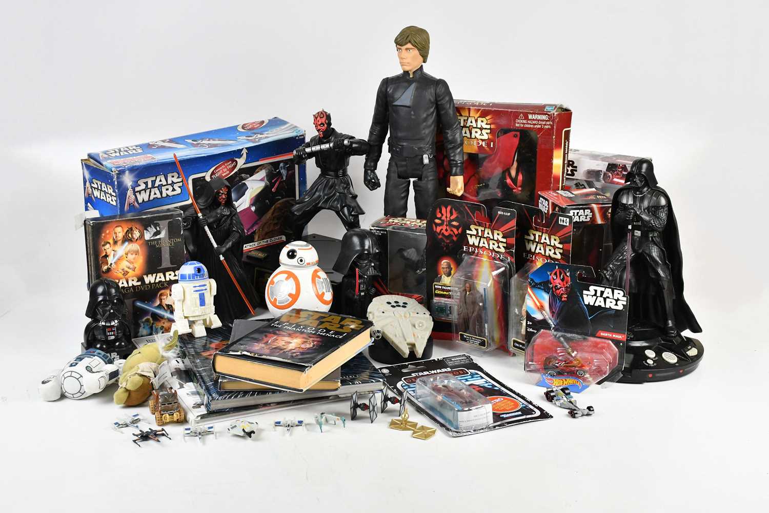 Lot 6 - STAR WARS; a collection of figures, literature,...