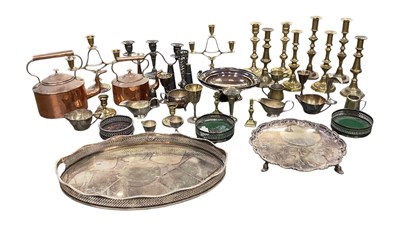 Lot 1232 - A silver plated oval twin handled tray, 47 x...