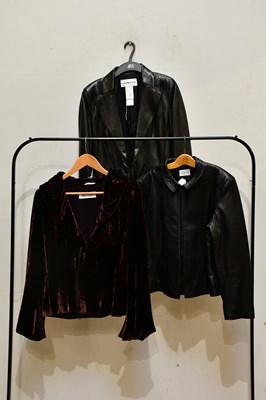 Lot 2008 - MUGLER; a black soft calfskin fitted leather...