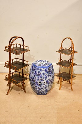 Lot 2418 - A Victorian hexagonal ceramic garden seat in...