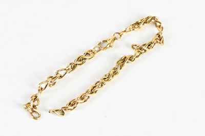 Lot 1580 - A 9ct yellow gold curb link bracelet (af),...