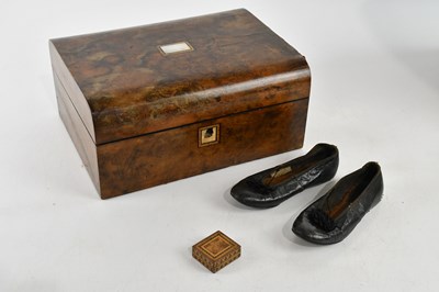 Lot 2533 - A Victorian walnut dome top sewing box with...