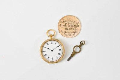 Lot 1799 - An early 20th century yellow metal key wind...