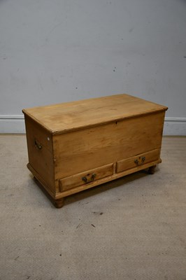 Lot 2276 - A 19th century pine mule chest with two...
