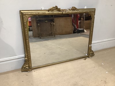 Lot 2222 - A 19th century gilt framed overmantel mirror...