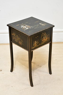 Lot 2436 - An early 20th century ebonised Chinoiserie...