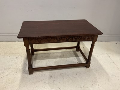 Lot 2278 - A small oak refectory table with rounded...