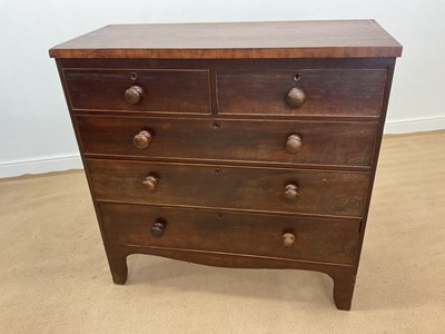 Lot 820 - A 19th century mahogany chest of two over...