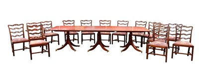 Lot 2302 - A good mahogany triple pedestal D-end dining...