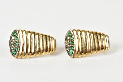 Lot 1686 - A pair of yellow metal Art Deco style earrings...