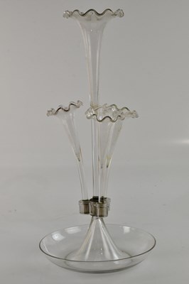 Lot 2834 - A Victorian clear glass four branch epergne...
