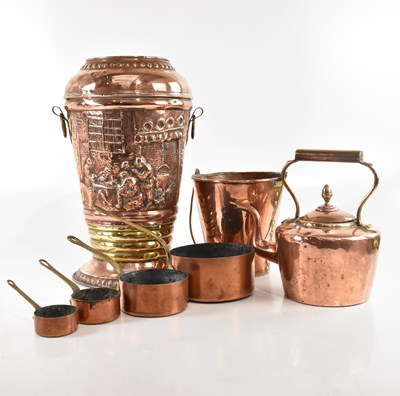 Lot 2620 - A copper Arts and Crafts stick stand, height...