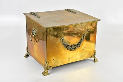 Lot 2637 - A brass twin handled coal bin, height 31cm,...