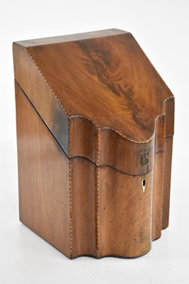 Lot 2525 - A Georgian mahogany cutlery box, height 35cm.
