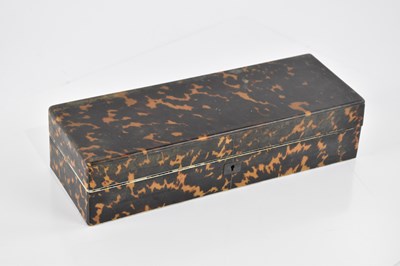 Lot 2509 - A 19th century tortoiseshell glove box, with...