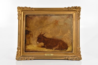 Lot 2990 - M T WARD; oil on board, study of donkey in...