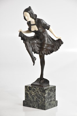 Lot 2687 - ULRICH; an Art Deco bronze and ivory figure...