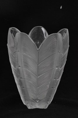 Lot 2825 - LALIQUE; a 'Papillon' crystal vase, height...