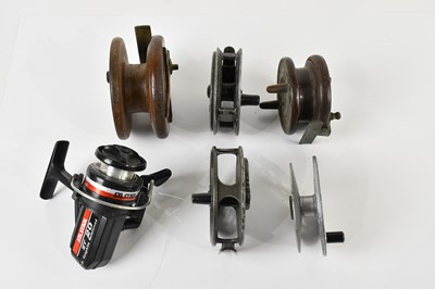 Lot 2880 - A collection of five fishing reels including...