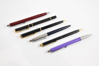 Lot 2596 - A collection of six pens comprising two...
