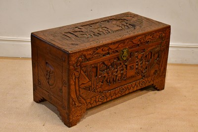Lot 2463 - A Chinese camphor wood blanket chest, height...