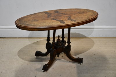 Lot 2380 - A Victorian inlaid walnut loo table, length...