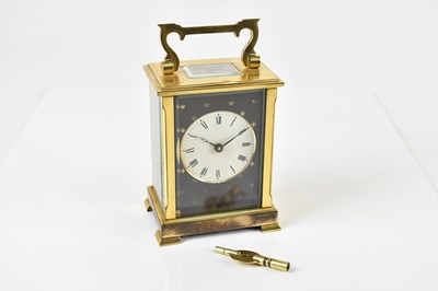 Lot 2494 - FEMA; an English brass cased carriage clock,...