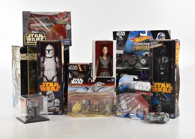 Lot 13 - STAR WARS; a collection of figures, vehicles...