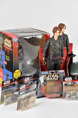 Lot 20 - STAR WARS; a collection of toys and figures,...