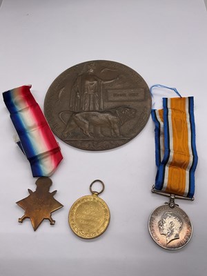 Lot 59 - A WWI medal group awarded to 4073 Dvr. Frank...