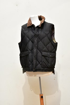 Lot 2012 - BARBOUR; a gentleman's black cotton quilted...