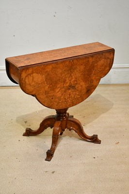 Lot 2383 - An 20th century walnut and inlaid drop-leaf...
