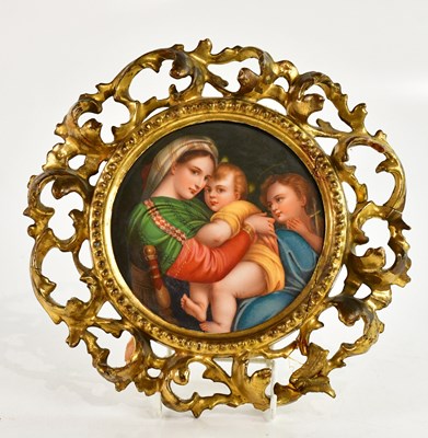 Lot 1542 - A Continental porcelain circular plaque,...