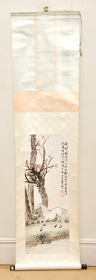 Lot 1368 - A modern Chinese scroll painting depicting...